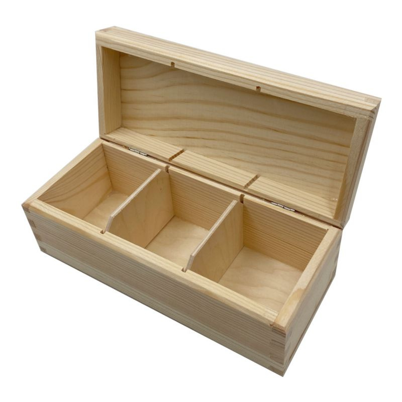 Dřevěná krabička obdélníková úzká na čaj 21,5x9,3x8,8cm