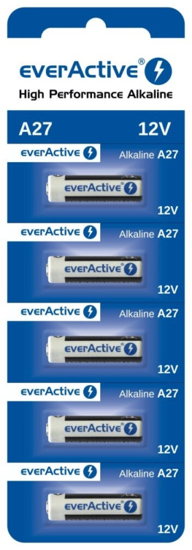 Alkalické baterie 27A 12V, blister 5 ks everActive