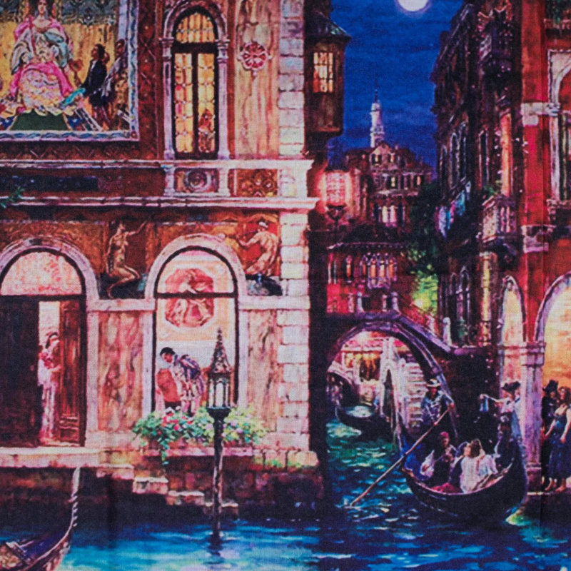 Art of Polo 19338 Šála Benátky tmavě modrá-barevná 180x70 cm