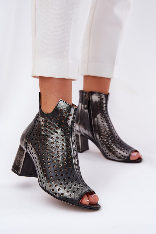 Kožené Krajky Botky Maciejka 05420-01 Černé 41