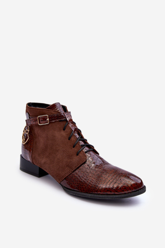 Dámské kožené kozačky Maciejka 5743A-02 Hnědá 36