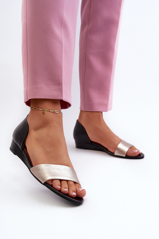 Kožené Sandály Maciejka 1971-65 Černá 38