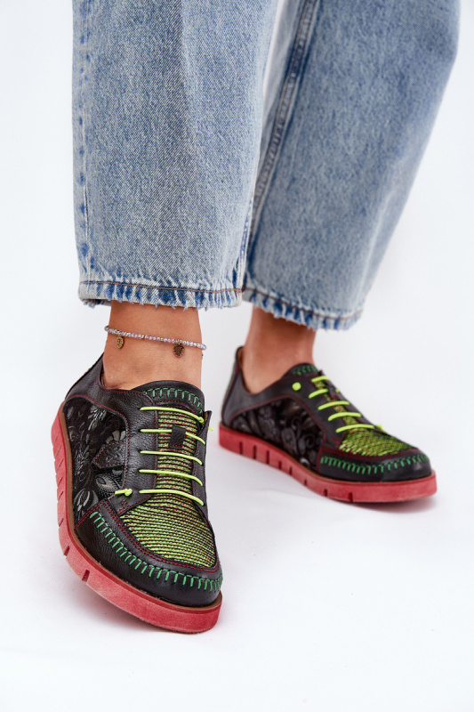 Kožené Polobotky Dámské Vzorované Maciejka 06784-20 Černé 41