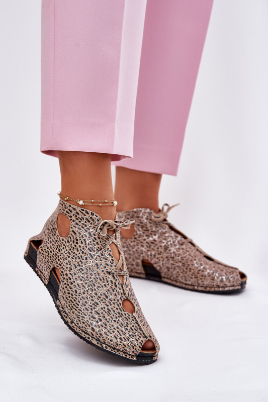 Vzorované Kožené Botky Maciejka 03426-49 Panterka 38