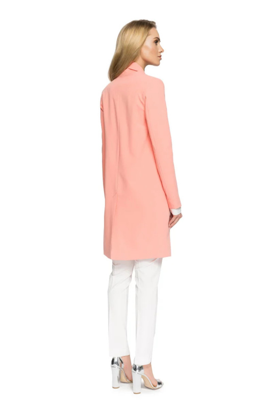 Dlouhé sako S071 lososové - Stylove XL