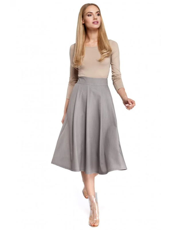 M302 Midi skater sukně - šedá EU L