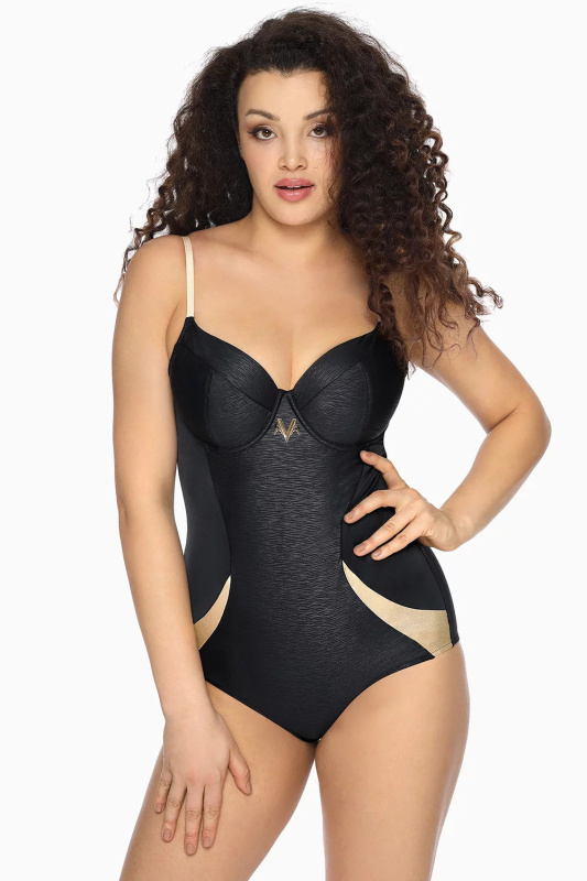 Jednodílné plavky SKJ-46 - Ava černá-zlatá 95B