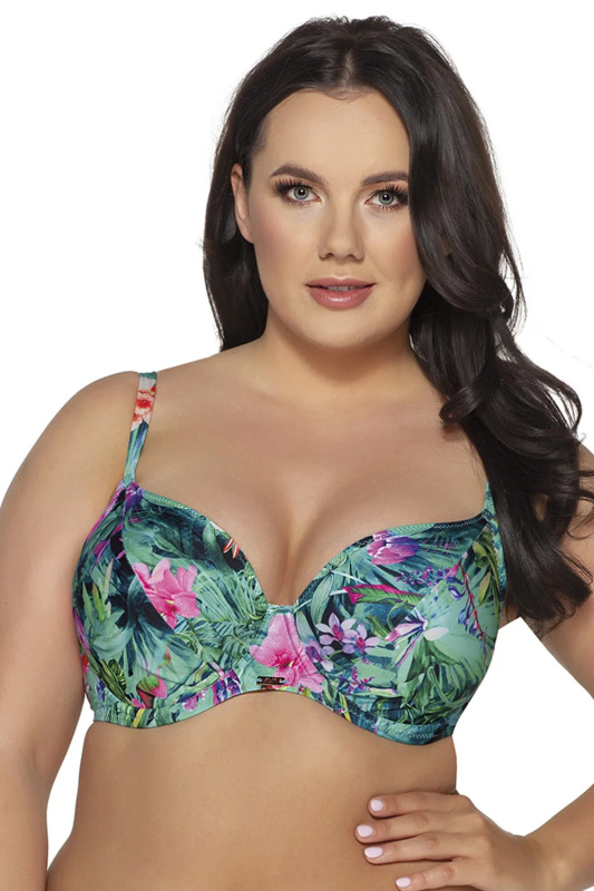 Dámská plavková podprsenka Paradise SK-206 Zelená mix - AVA 75D zelená s květy