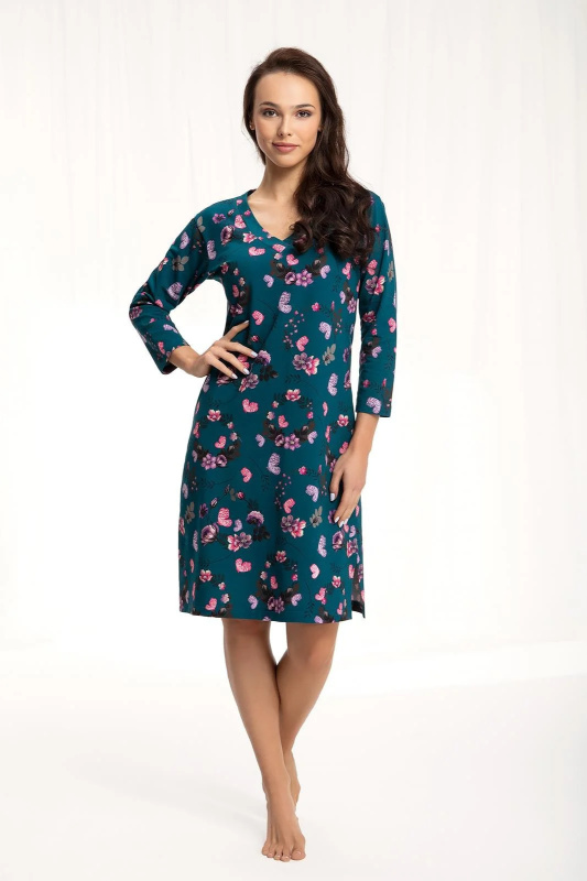 Dámská noční košile Luna 072 3/4 M-2XL tmavě modrá M