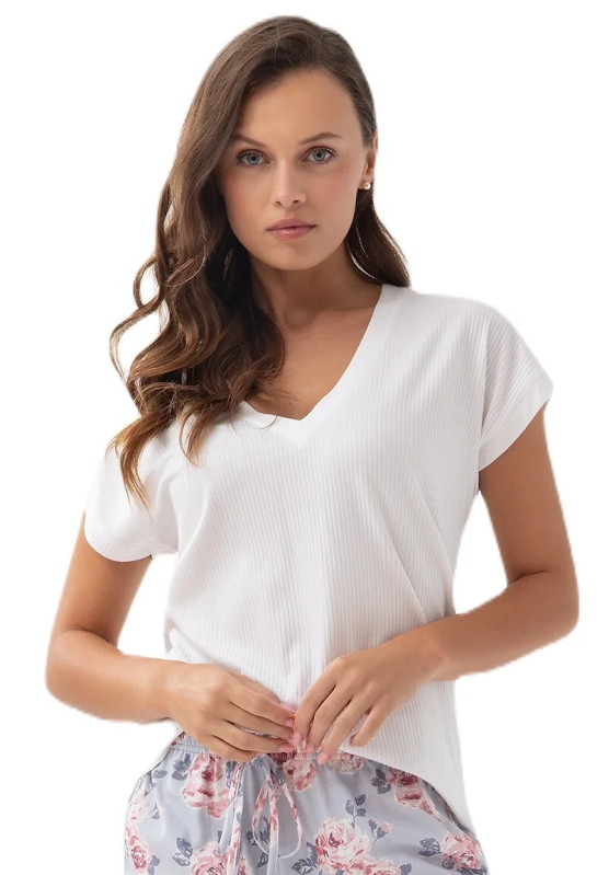 Pyžamo Luna 337 cr/r M-2XL W25 dámské bílo-modrá XXL