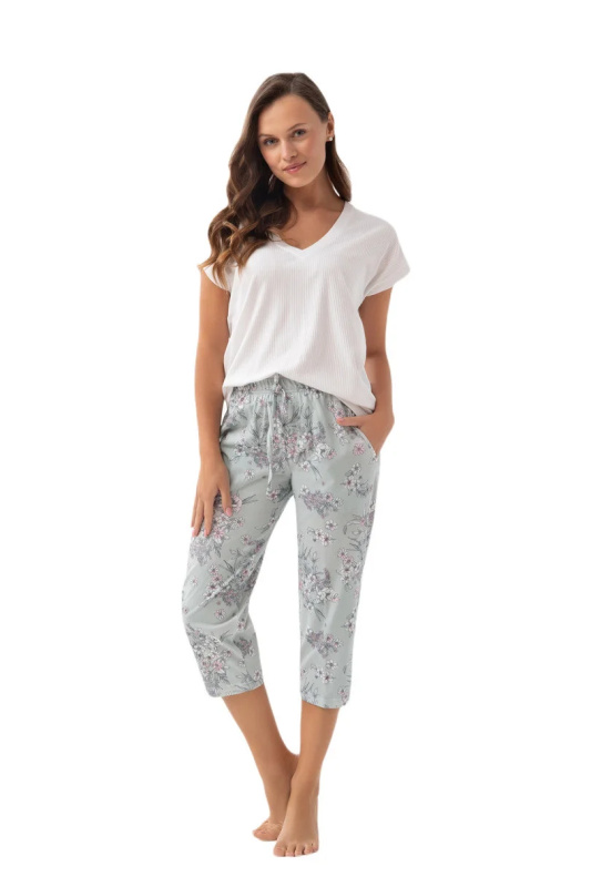 DÁMSKÉ PYŽAMO 337 3XL W/25 BÍLÁ ZELENÁ XXXL