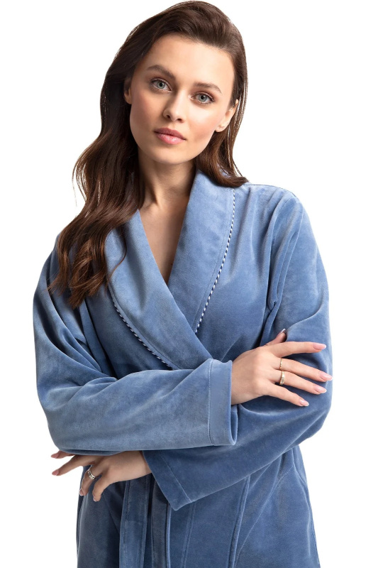 Dámský župan Luna 371 Velur 3XL modrá 3xl