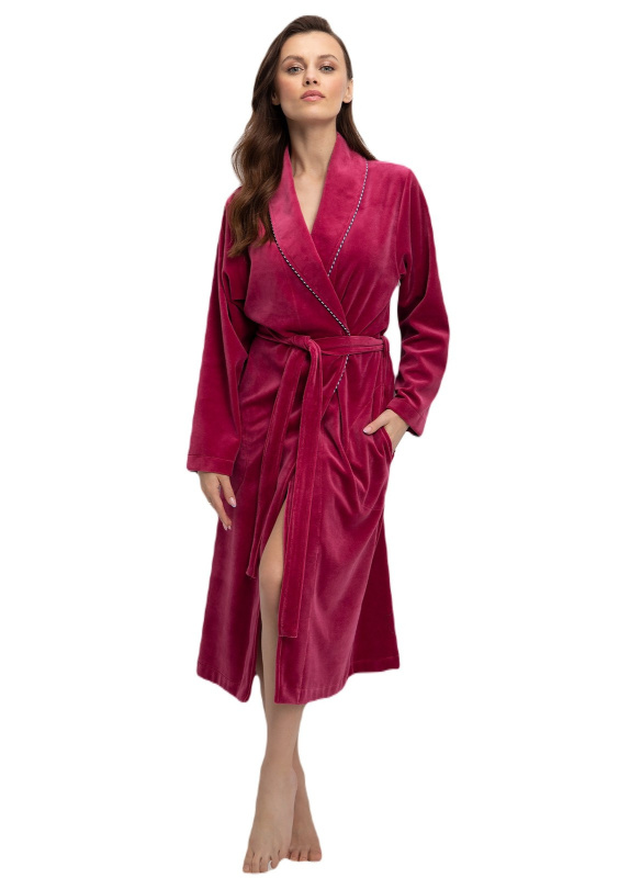Dámský župan Luna 371 Velour 4XL kaštanové 4XL