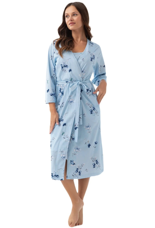 Dámský župan Luna 376 3/4 M-2XL W25 modrá L