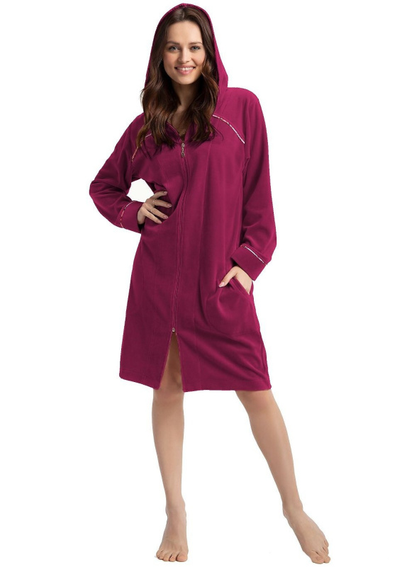 Dámský župan Luna 389 Velour 3XL Z24 tmavě modrá 3xl