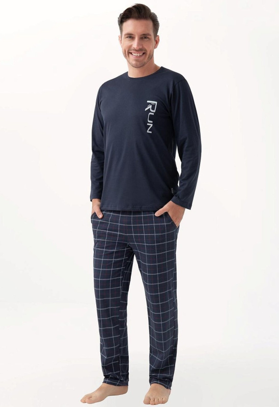 Pyžamo Luna 810 long/r 3XL Z24/25 pánské kaštanové 3xl