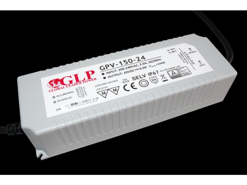 GLP GPV, 150W LED zdroj GPV-150-24, 6A, 24V