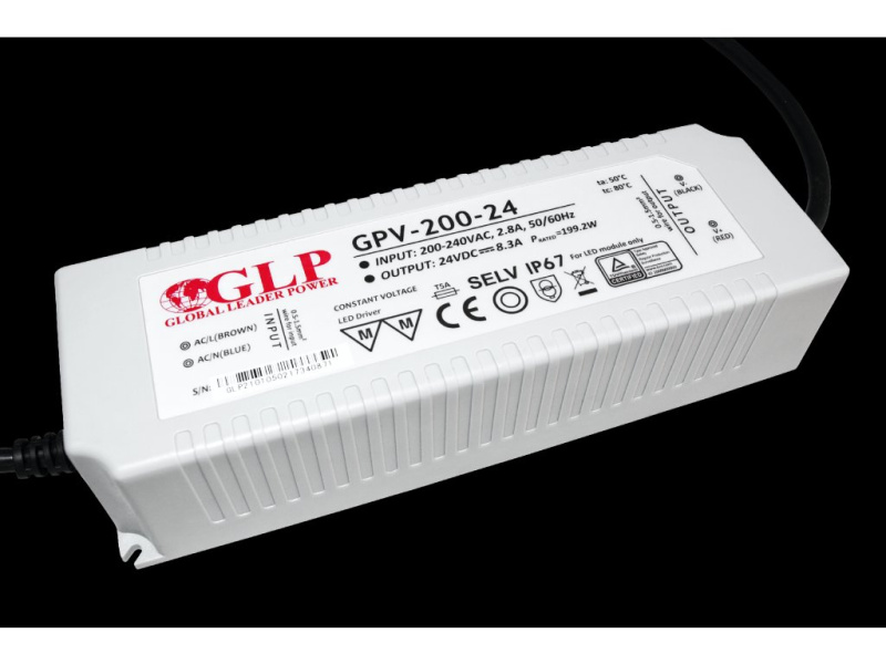 GLP GPV, 200W LED zdroj GPV-200-24, 8,3A, 24V
