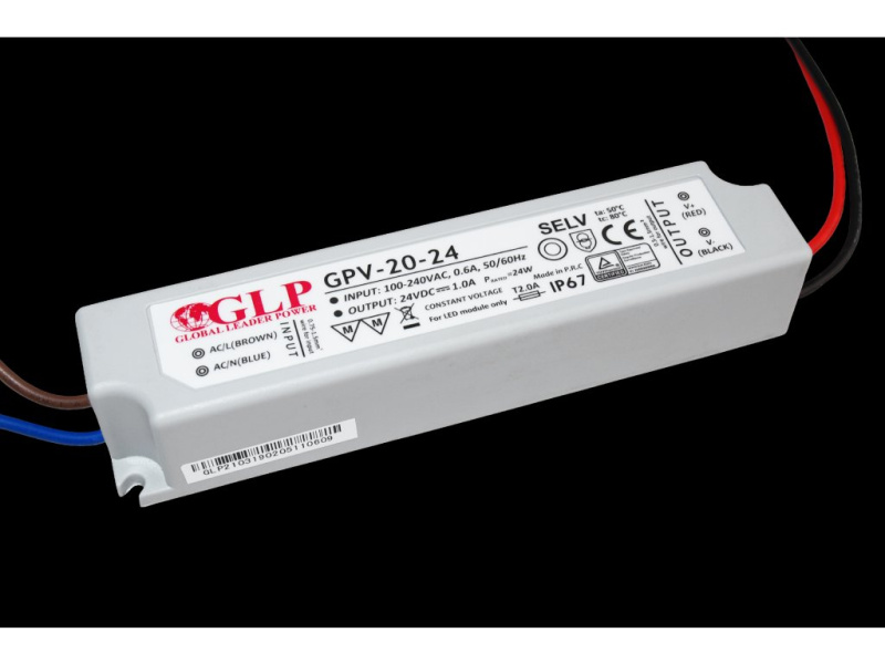 GLP GPV, 20W LED zdroj GPV-20-24, 1A, 24V