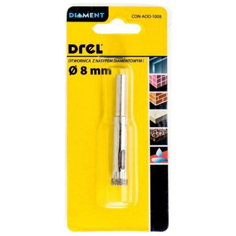 Děrovka s diamantovým posypem 8 mm