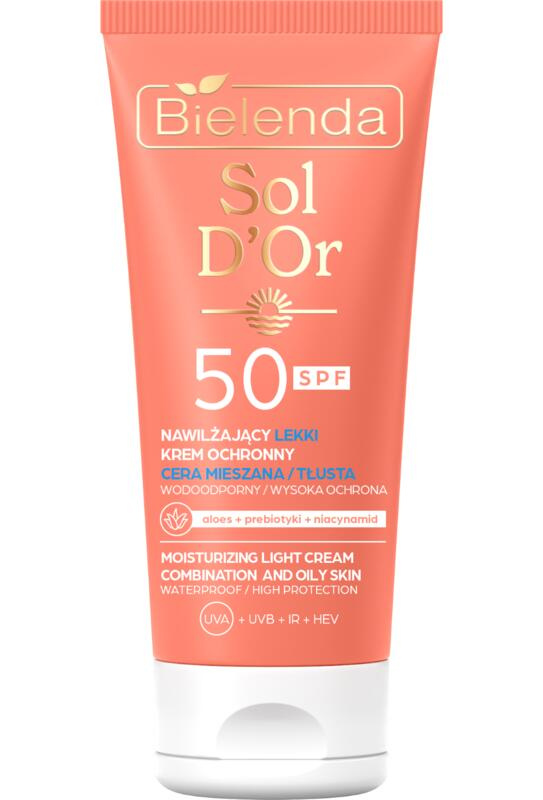 Bielenda Sol D’or voděodolný opalovací krém na obličej SPF 50 50 ml