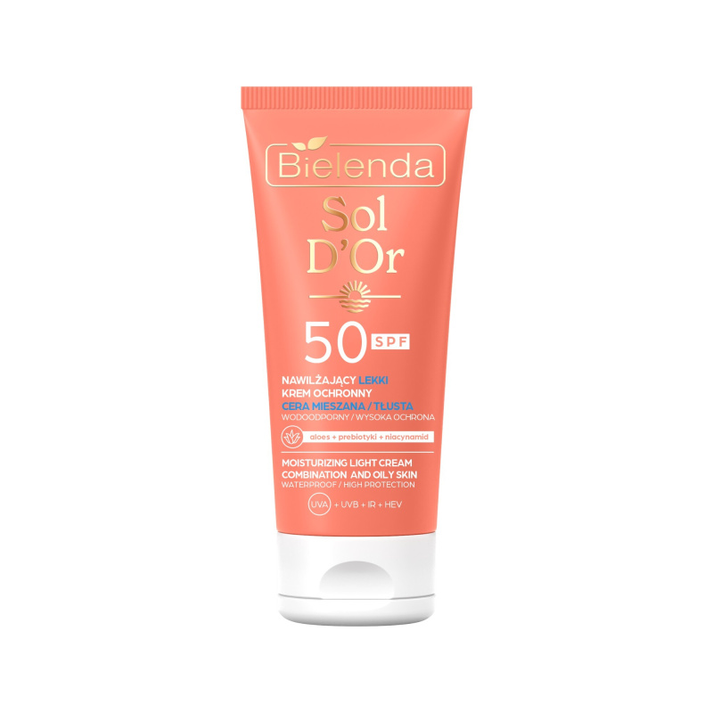 Bielenda Sol D’or voděodolný opalovací krém na obličej SPF 50 50 ml