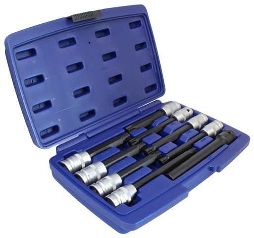 Hlavice na šrouby hlavy válců 1/2", profily TORX, TORX-E, XZN a RIBE, sada 9 ks - ASTA