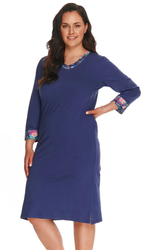 Dámská noční košile 2818 LUNA S-XL tmavě modrá S