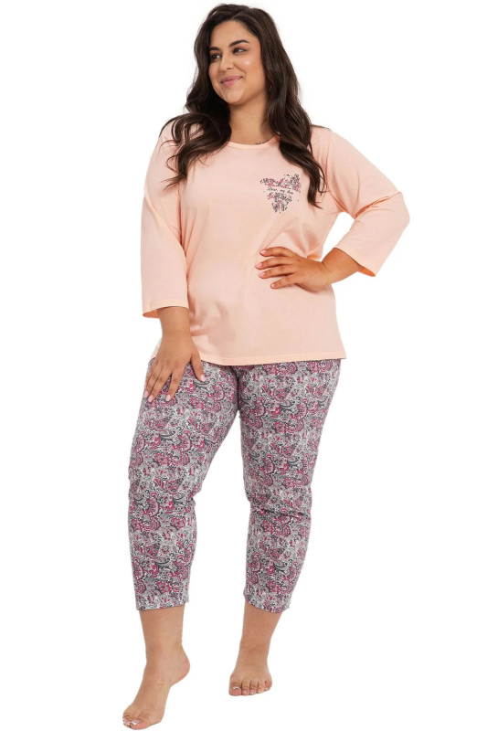 Dámské pyžamo Taro Melissa 3010 Barva: Oranžová, Velikost: 2XL