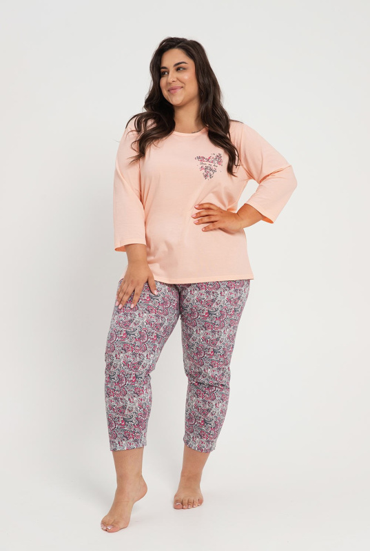 Dámské pyžamo Taro Melissa 3010 Barva: Oranžová, Velikost: 2XL