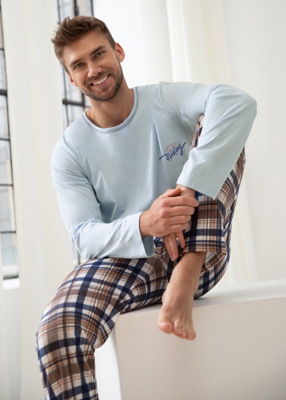 Pánské pyžamo Taro Parker 3077 Barva: Modrá, Velikost: 2XL