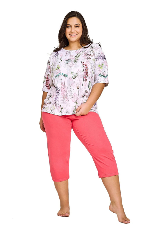 Dámské pyžamo 3156 Olive plus - TARO bílá 4XL