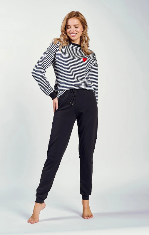 Taro Trudy 3219 l/r S-XL Z24/25 dámské pyžamo tmavě modré pruhy S