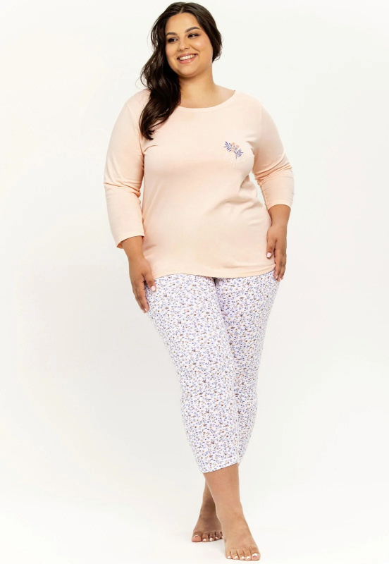 Dámské pyžamo Taro Ariella 3256 3/4 2XL-3XL Z25 Meruňka XXL