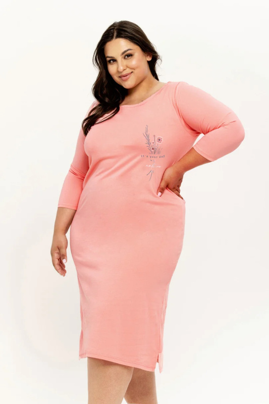 Noční košile Ashley 3267 4XL-6XL korál 4XL