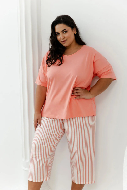 3375 DÁMSKÉ PYŽAMO ELOISE 2XL-3XL oranžová 2XL