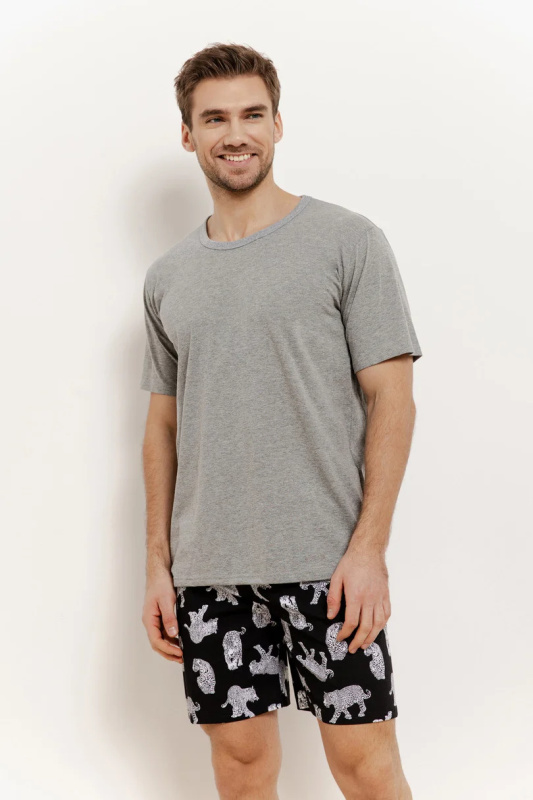 3412 PÁNSKÉ PYŽAMO CLARK S-2XL grafitová melanž XL