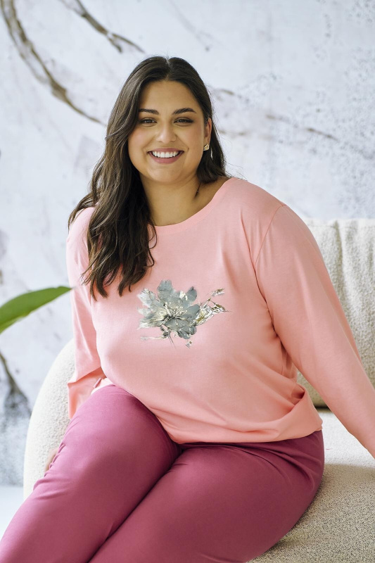 Taro Patricia pyžamo 3471 7/8 2XL-4XL Z25/26 dámské Meruňka 4XL