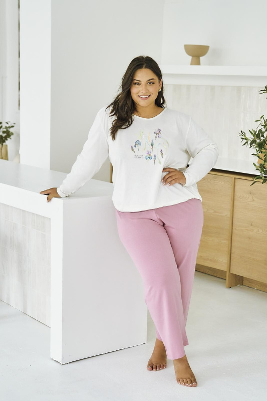 Pyžamo Taro Monica 3470 délka/r 2XL-4XL Z25/26 dámské krém 4XL