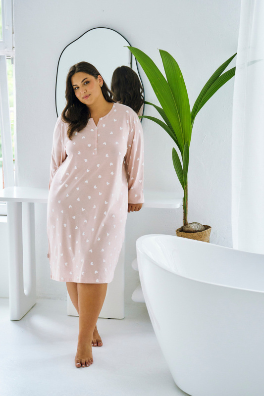 3469 NOČNÍ KOŠILE NORI 2XL-4XL růžová 4XL