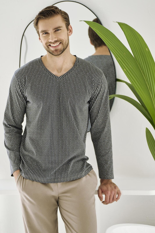 Taro Luca 3481 pyžamo délka/r M-2XL Z25/26 pánské grafit XXL
