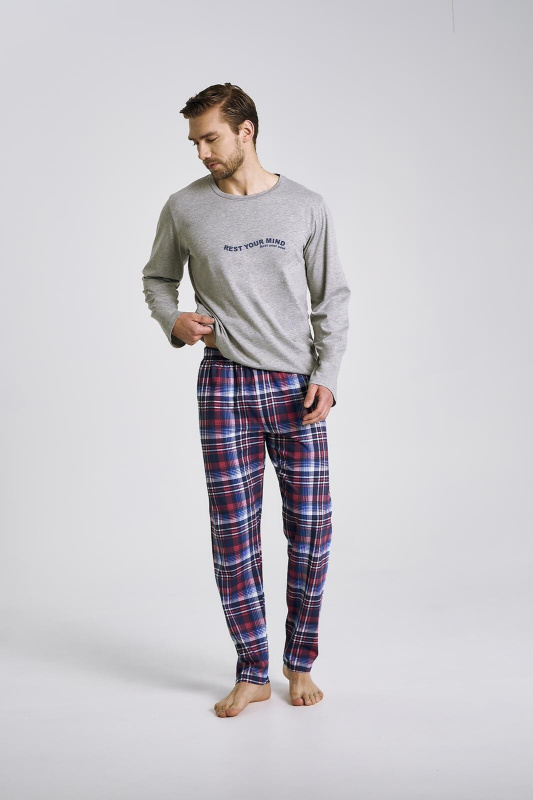 Pyžamo Taro Franco 3478 délka/r S-XL Z25/26 pánské melanžově šedá XL