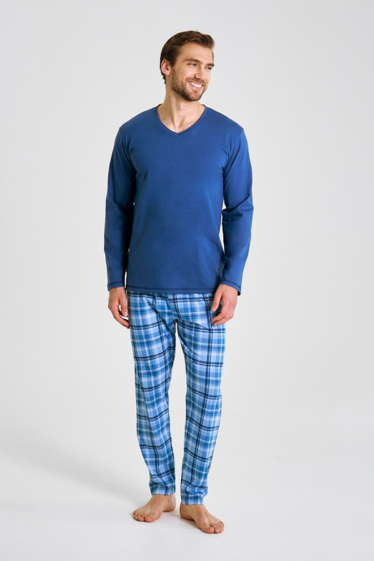 3476 PÁNSKÉ DLOUHÉ PYŽAMO MARK 3XL-4XL JEANS 4XL