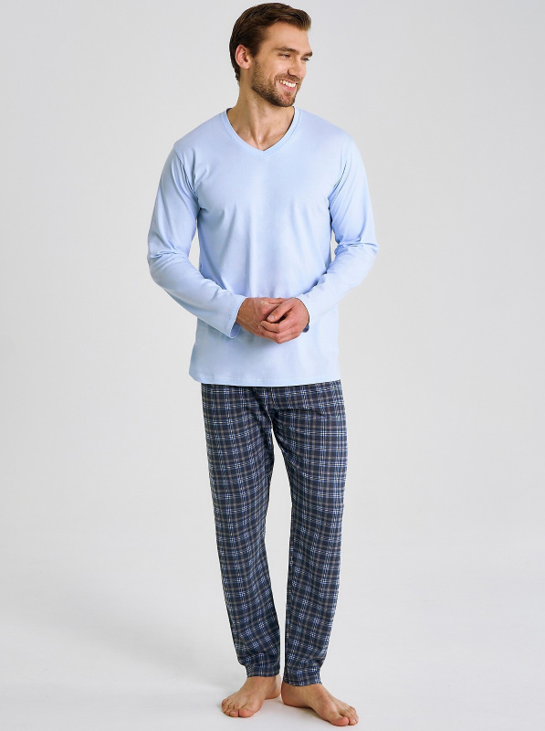 Taro Mark 3476 dlouhé/r 3XL-4XL Z25/26 pánské pyžamo modrá 3xl