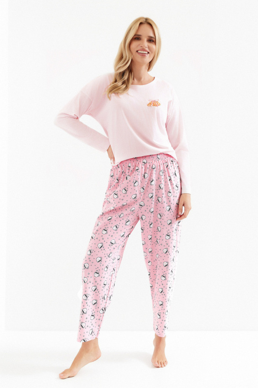 3510 DÁMSKÉ DLOUHÉ PYŽAMO TORI S-XL růžová M