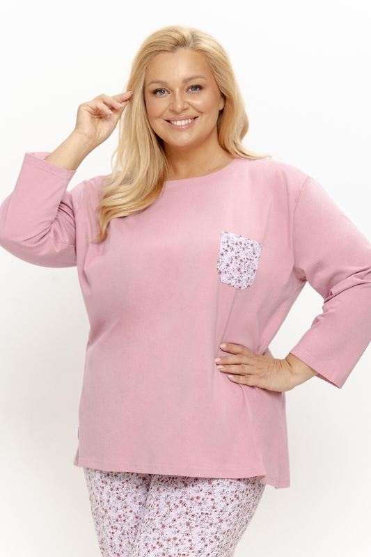 Pyžamo Taro 3656 Agnessa dlouhé rukávy 4XL–6XL Z26 červenat se 5XL