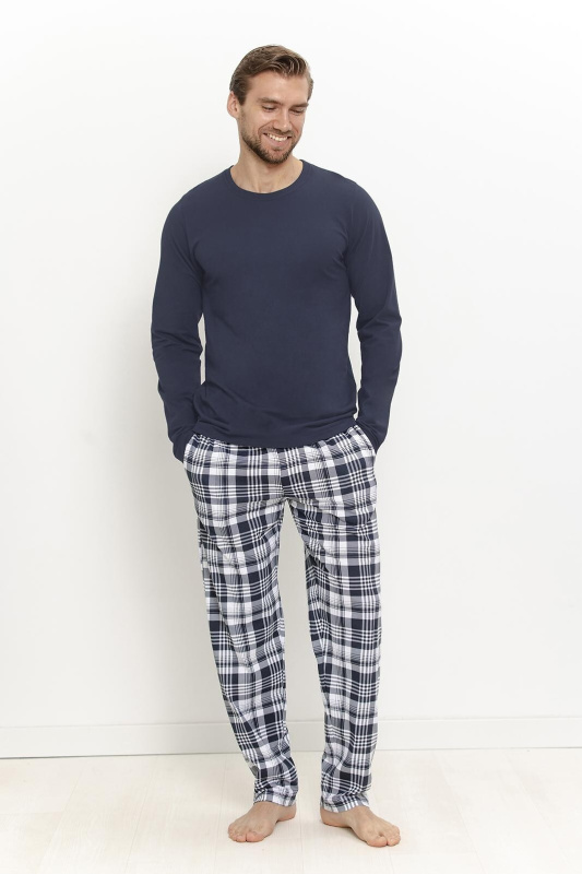Pyžamo Taro 3664 Dante, dlouhé rukávy, velikosti M–2XL, Z26 tmavě modrá XL