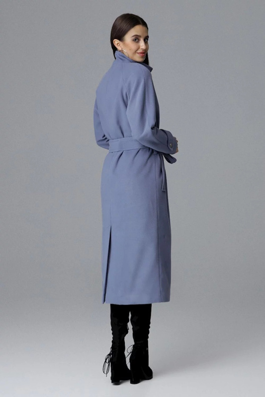 Dámský plášť / kabát M624 - Figl 42 denim modrá