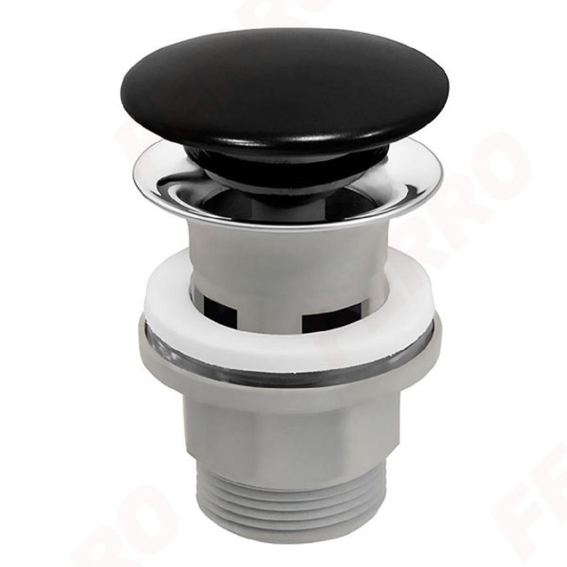 Výpusť umyvadlová CLICK-CLACK s přepadem  5/4" - Černá