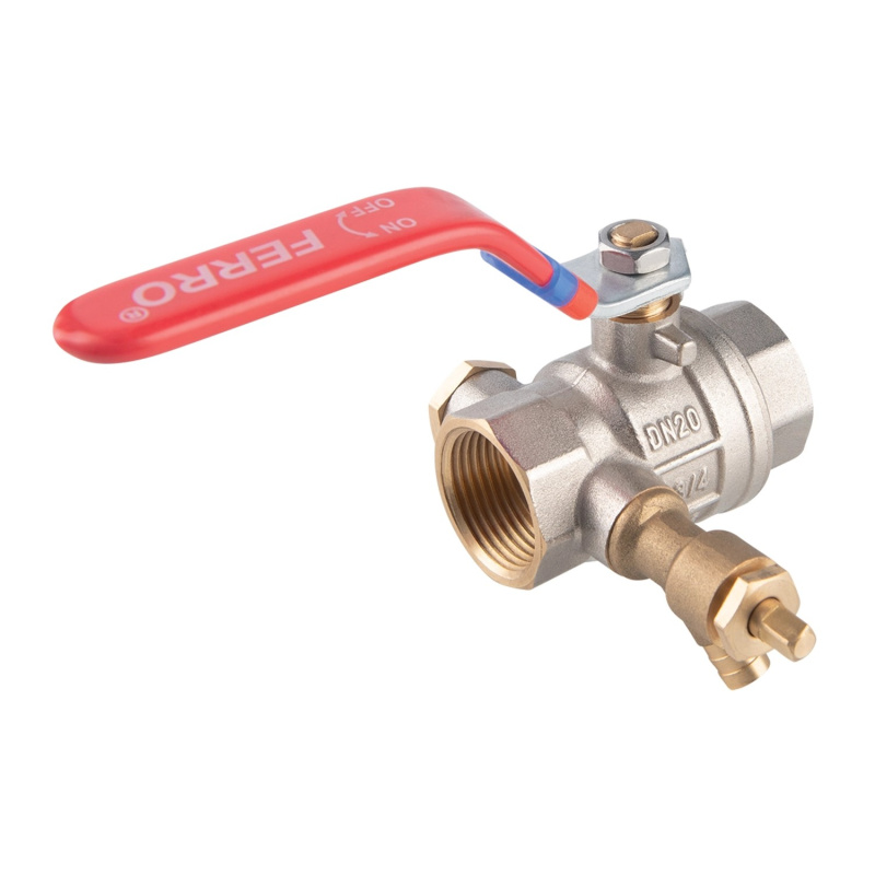 Ferro Kulový plnoprůtočný kohout KFPW1 s vypouštěním, páka MM 1/2"